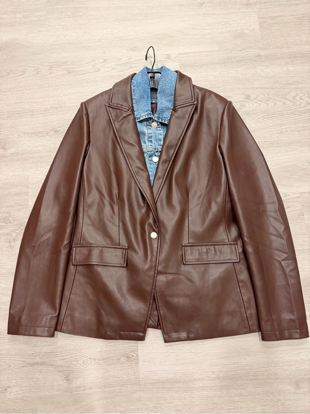 Blue Revival Helen Blazer Chocolate Unreal Leather
